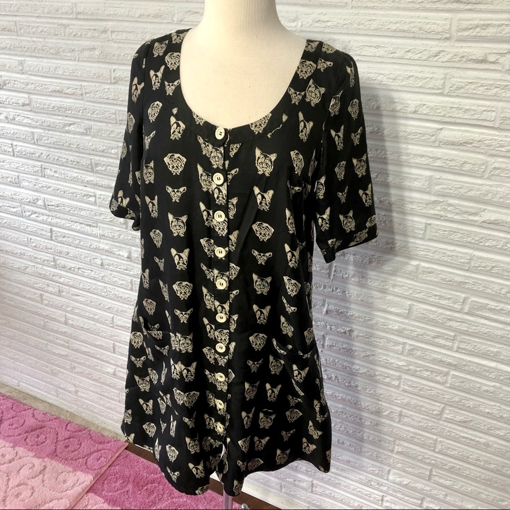 Anthropologie Button-up Doggie Dress
